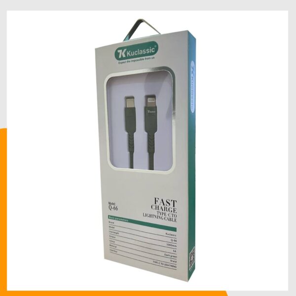 کابل شارژ TYPE-C و لایتنینگ كوكلاسيک مدل Q66 - Image 5